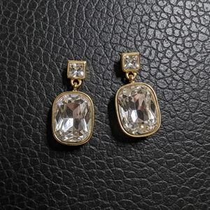 14K Gold and Crystal Drop Earrings
